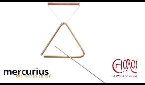 Choroi set de triangles bronze petit - instrument de musique martelé jouet-2