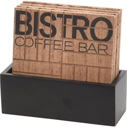 Excellent Houseware set de dessous de verre bois Bistro 11,5x4,5x10cm marron