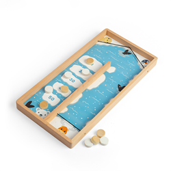 BigJigs jeu Ice Puck en bois - jeu éducatif pour enfants avec animaux