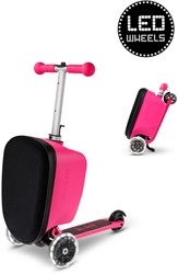 Micro trottinette valise enfant LED Patch & Play Rose - trottinette et bagage en un