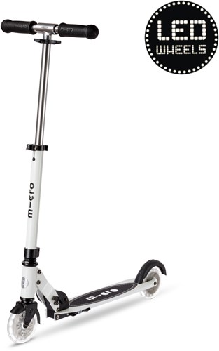 Micro trottinette enfant Sprite Glow LED blanche - pliable avec roues LED