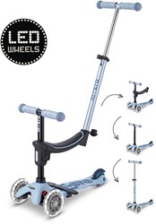 Micro trottinette Mini2Grow 4en1 LED bleu - trottinette enfant à guidon réglable