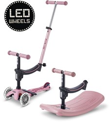 Micro trottinette Mini Micro 6in1 Rock & Go LED rose avec siège et roues LED