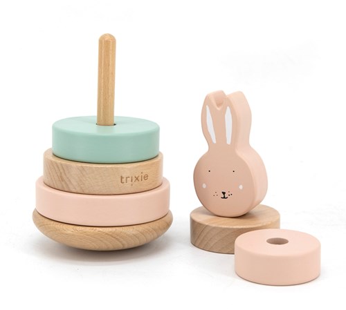 Trixie tour à empiler en bois Mrs. Cat - jouet en bois FSC rose-2