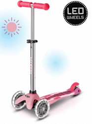 Micro trottinette enfant Mini Micro Glow+ LED rose avec roues lumineuses