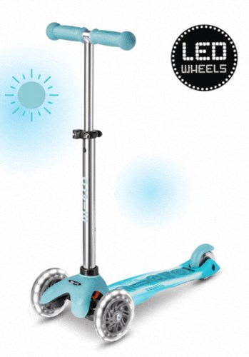 Micro trottinette enfant Glow LED Aqua - Mini Micro scooter avec lumières LED