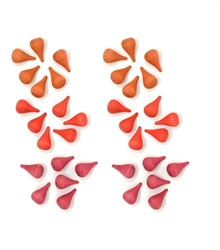 Grapat Mandala en bois pièces de feu rouge (36 pcs.)