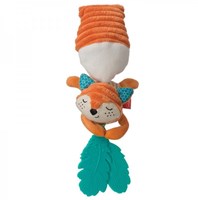 Infantino jouet poussette renard avec fonction vibration et anneau de dentition orange