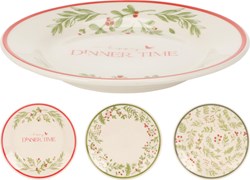 Home & Styling assiette à dessert de Noël faïence 19cm vaisselle fleurie