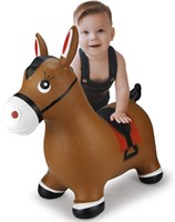 Jamara animal sauteur cheval marron avec pompe - jouet enfant extérieur