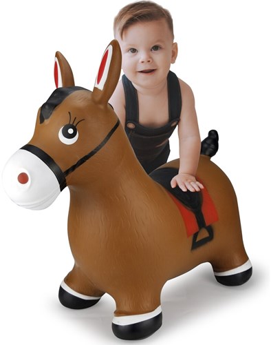 Jamara animal sauteur cheval marron avec pompe - jouet enfant extérieur