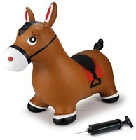 Jamara animal sauteur cheval marron avec pompe - jouet enfant extérieur-2