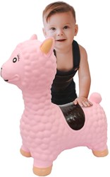 Jamara jouet sauteur Lama rose avec pompe - animal sauteur