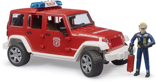 Bruder camion de pompier jouet Jeep Wrangler avec figurine