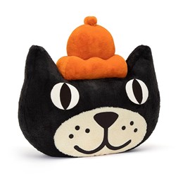 Jellycat peluche chat Head Giant noir-orange grande taille