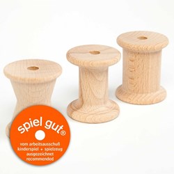 Grapat jouet en bois bobines couleur naturelle - lot de 3 pièces