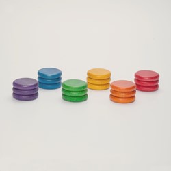 Disques en bois Grapat couleur arc-en-ciel (18 pcs.)