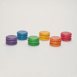 Grapat jouets en bois pièces arc-en-ciel - 18 pièces jeu libre