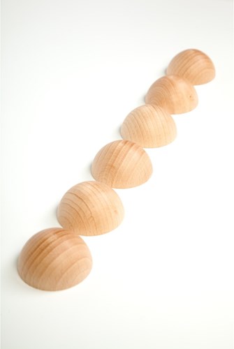 Grapat demi-sphères en bois couleur naturelle - jouet éducatif 6 pcs