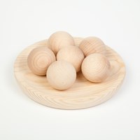 Grapat boules en bois couleur naturelle - 6 pièces jouet éducatif-2