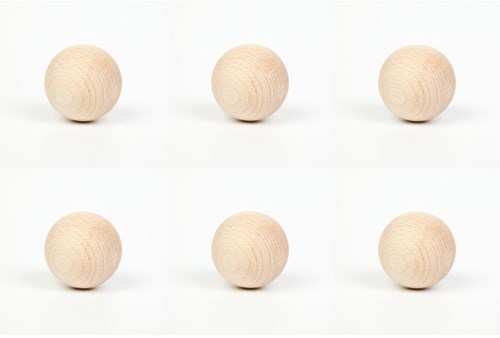 Grapat boules en bois couleur naturelle - 6 pièces jouet éducatif