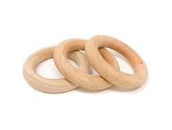 Anneaux en bois Grapat petits, de couleur naturelle (3 pcs.)