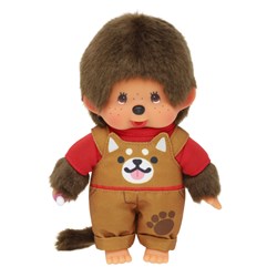 Monchhichi peluche garçon salopette chien poupée 20cm jouet