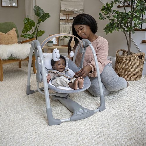 Ingenuity balancelle bébé portable - Bella Teddy - balancelle compacte