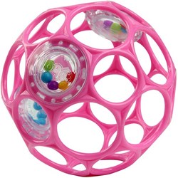 Oball Hochet Balle 10 cm - Jouet Bébé Rose