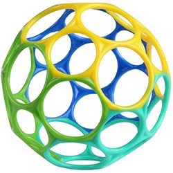 Oball balle jouet classique bleu vert jaune - 10 cm prise facile