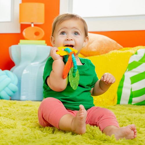 Bright Starts anneau de dentition Tropical Chews - jouet de dentition bébé silicone multicolore-3