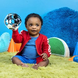 Oball baby ballon de football hochet noir blanc - balle flexible pour bébés