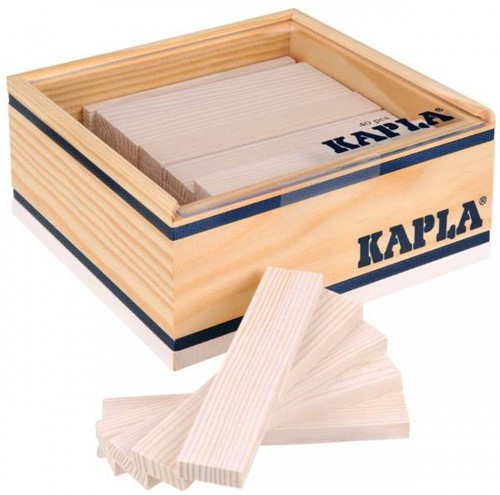 Kapla  houten bouwplankjes 40 wit in kistje