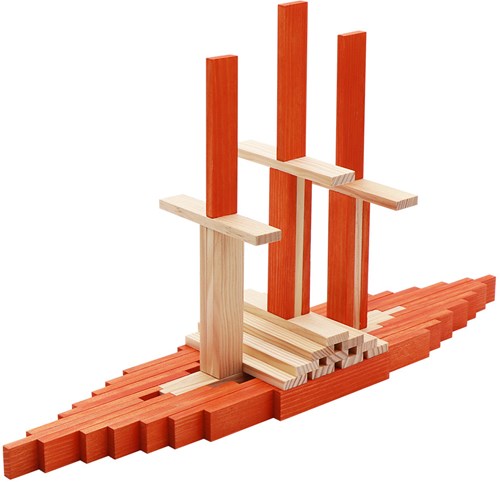 Kapla coffret de construction - 40 planchettes en bois orange - jeu créatif-2