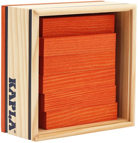 Kapla coffret de construction - 40 planchettes en bois orange - jeu créatif