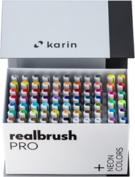 Karin brush pen Realbrush PRO Mega Box PLUS 72 couleurs et 3 blenders set