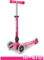 Micro trottinette enfant Mini Micro Deluxe pliable LED rose 2-6 ans