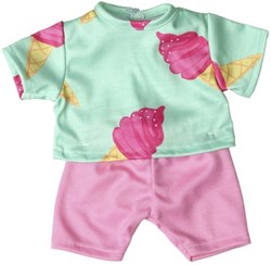 Skrallan ensemble vêtements poupée short et t-shirt 36-40cm poupées