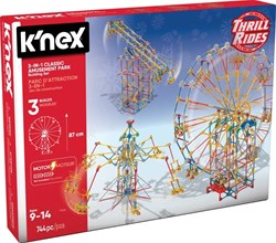K'nex coffret de construction parc d'attractions - 3en1 grande roue, manège et boom ride
