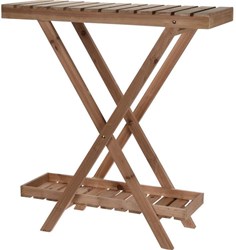 Home & Styling étagère à plantes bois 2 niveaux table d'appoint marron 70x28x75cm