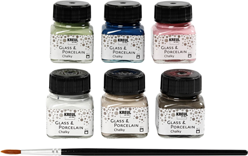 Creativ Company peinture verre et porcelaine set chalky 6 couleurs 20 ml