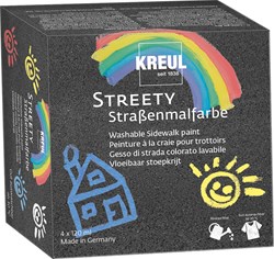 Kreul peinture trottoir set Streety 4 couleurs 120 ml peinture enfant extérieur