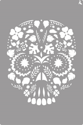 La Pajarita La Pajarita Stencil Bloemen Schedel 20x30cm