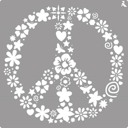 La Pajarita La Pajarita Stencil Peace 20x20cm