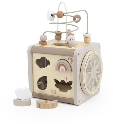 Label Label cube d'activités en bois jouet nougat éducatif
