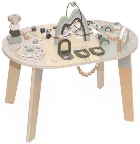 Label Label table d'activités en bois - jouet éducatif vert olive