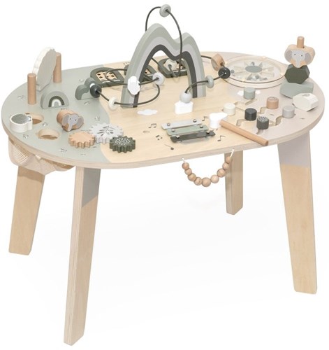 Label Label table d'activités en bois - jouet éducatif vert olive-2