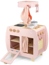 Label Label cuisine en bois bistro rose avec accessoires