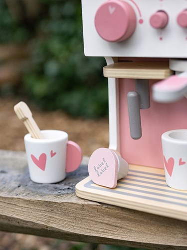 Label Label machine à espresso en bois jouet rose bois FSC-2