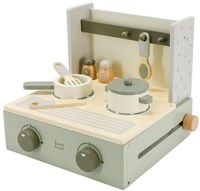 Label Label cuisine en bois - Cuisinière jouet pliable vert olive